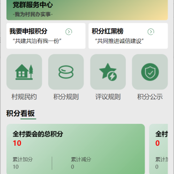 上線“鄉(xiāng)村治理積分制平臺(tái)”獲得軟著證書及項(xiàng)目應(yīng)用在鎮(zhèn)級村莊